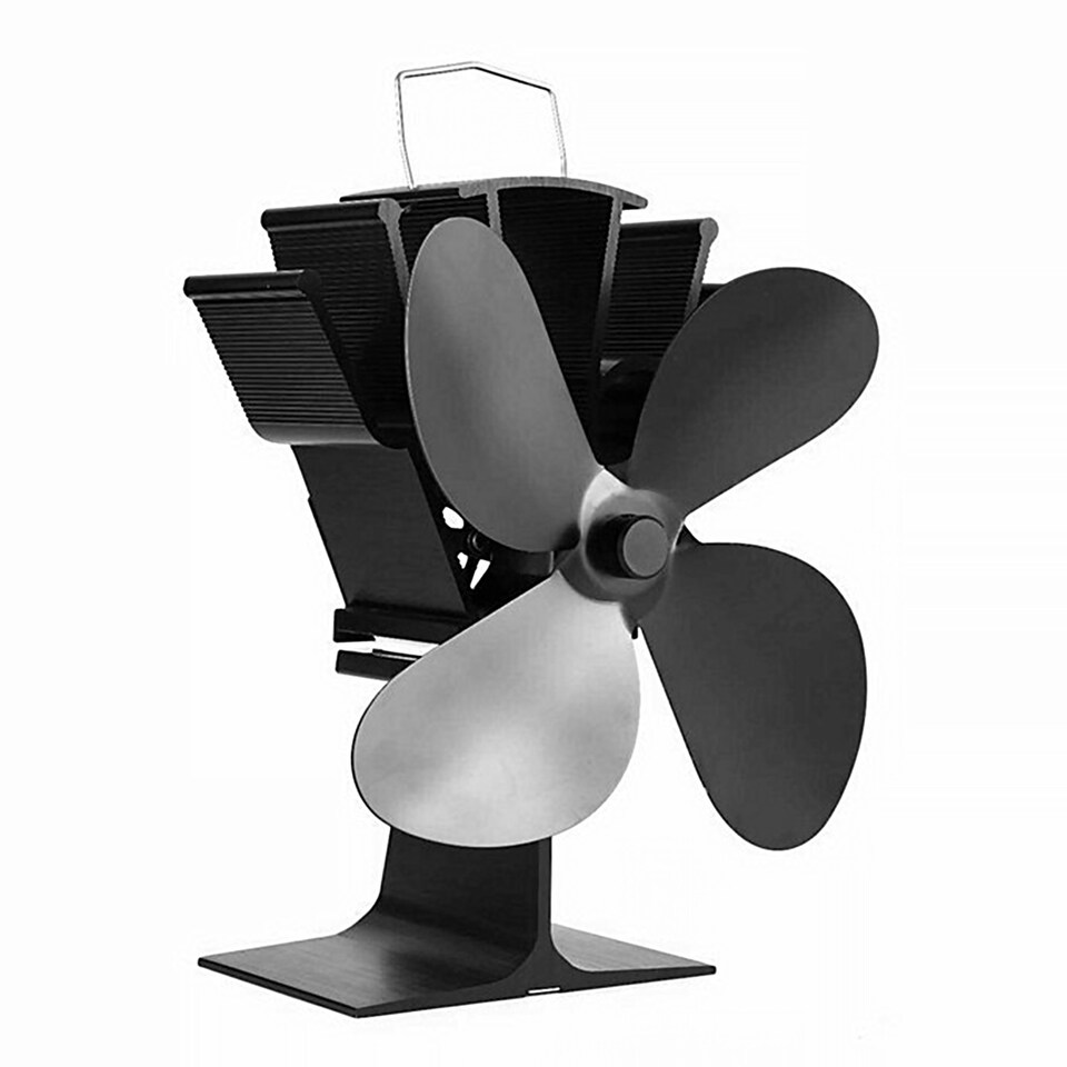 image 1 of MONHOUSE Heat Powered Stove Fan - 4 Aluminum Alloy Blades - Eco Friendly Log Burner Fan with Overheat Protection - Silent & Efficient Heat Distribution