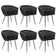 image 1 of Dining Chair Astano - padded, velvet, knot design, continuous backrest | Black | black | 6