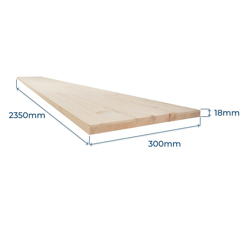 image 1 of Snowdon Timber Spruce Furniture Board (T) 18mm (W) 300mm (L) 2350mm Pack of 2