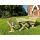 image 1 of Ashcombe Table Set Sits 4 Including 2 Bench - L120 x W93 x H77 cm - Set of Waterproof Cushions Included