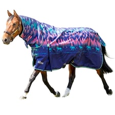 Shires Highlander Original 200 Combo Neck Horse Turnout Rug - Blue Navy Forest - 7´ 3"