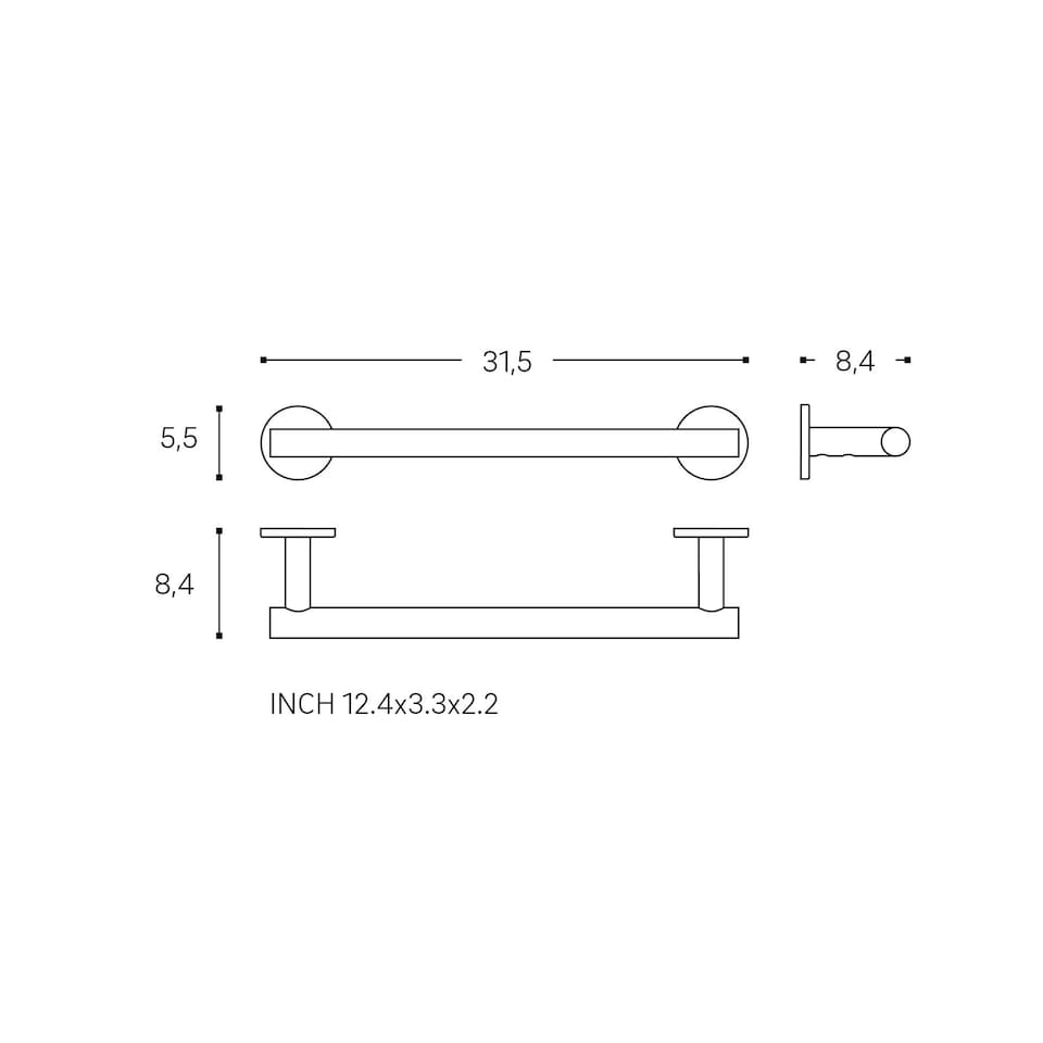 image 1 of Cosmic Wall Mounted Towel Rack with Matte Black Finish for Bathroom 31 cm