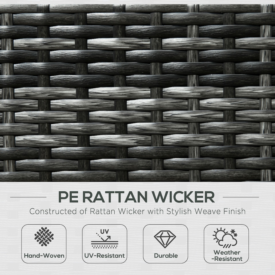 image 1 of Outsunny 8 Pieces PE Rattan Corner Sofa Set, Outdoor Garden Furniture Set, Patio Wicker Sofa Seater Cushion, Washable Cushion Cover & Tempered Glass Table, Orange