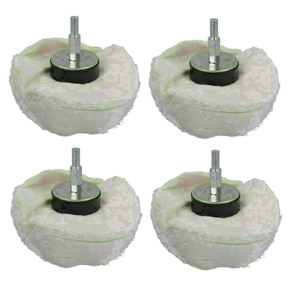 image 1 of Dome Domed Final Finishing Polishing Mop 110mm Wide Soft Grade Cotton 4pk