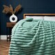 image 2 of BHS Jumbo Cord Throw with Plain Velvet Backing, Green Green | Green