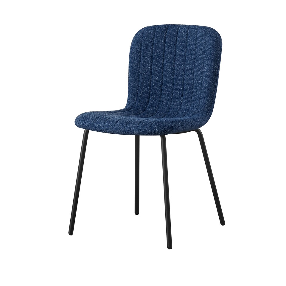 image 1 of Set of 6 Teddy Faux Fur Stitched Design Dining Chairs Blue Bella by MCC