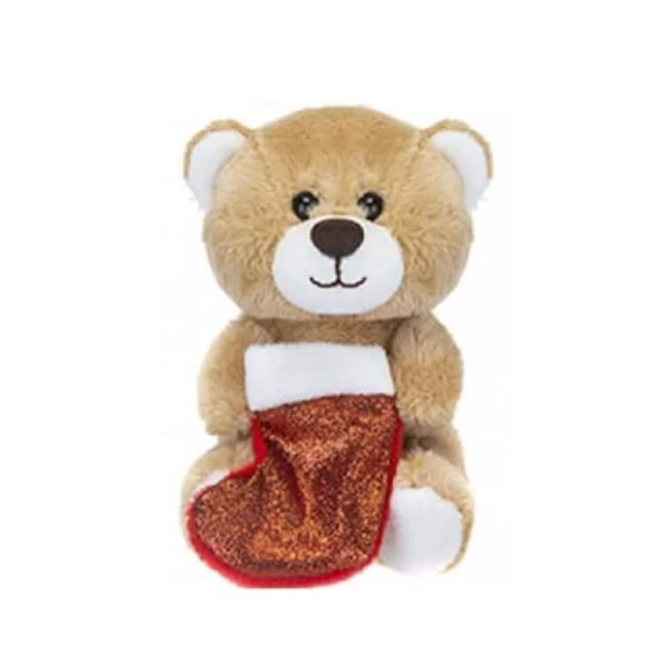 Christmas Teddy Bear with Stocking Plush Soft Toy 13cm