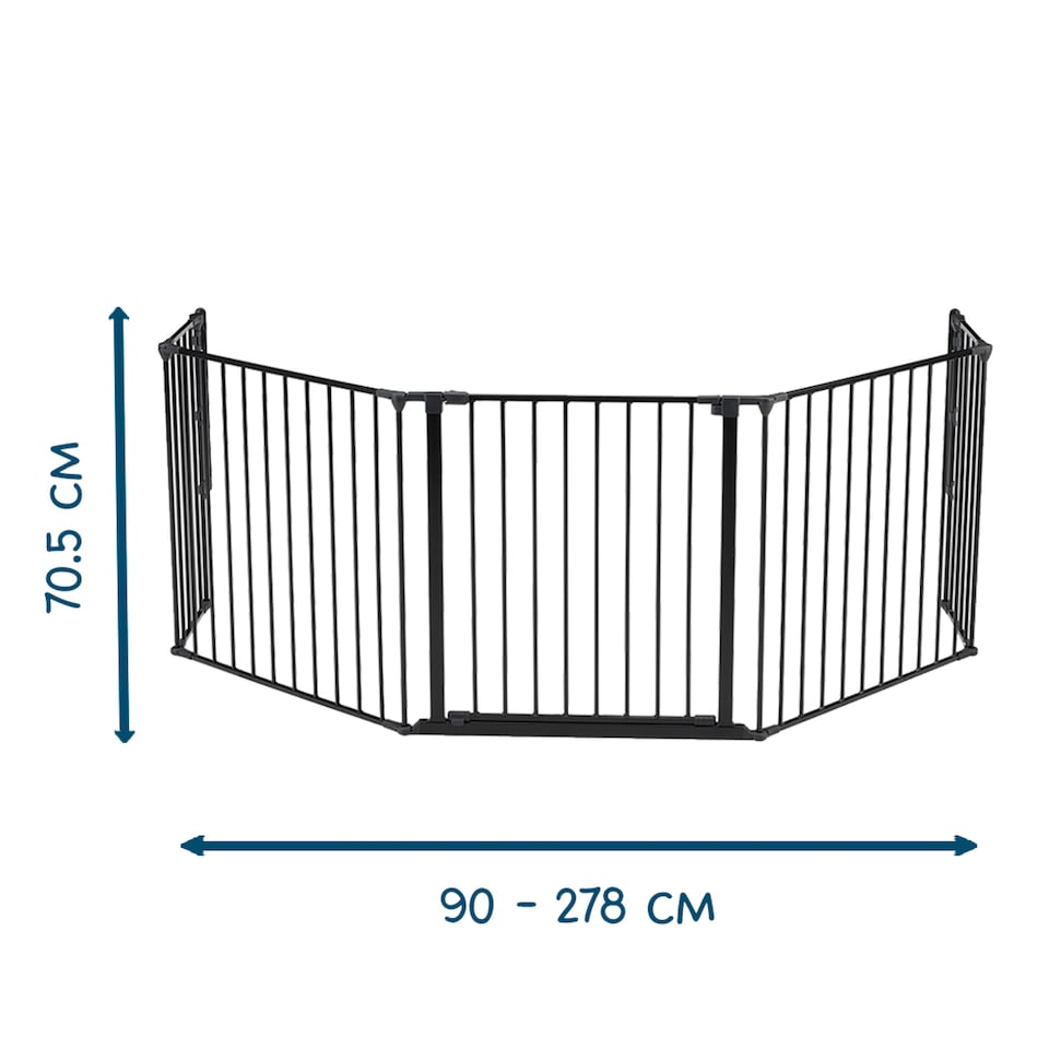 image 1 of BabyDan Olaf XX Wide Wall Mounted Safety Gate & Fireguard 90 - 278cm Black