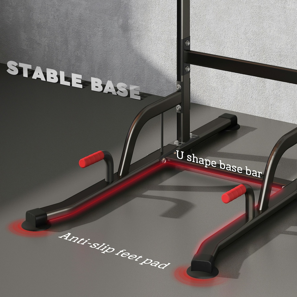 image 1 of HOMCOM Power Tower Station Pull Up Bar w/Adjustable Height for Home Gym Workout