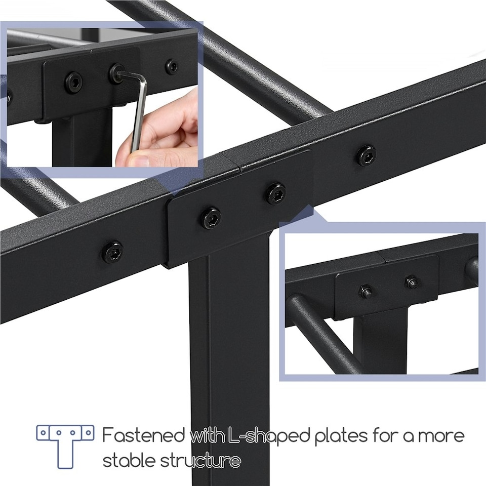 image 1 of Yaheetech 3ft Single Vintage Metal Bed Frame with Diamond Pattern Headboard Black