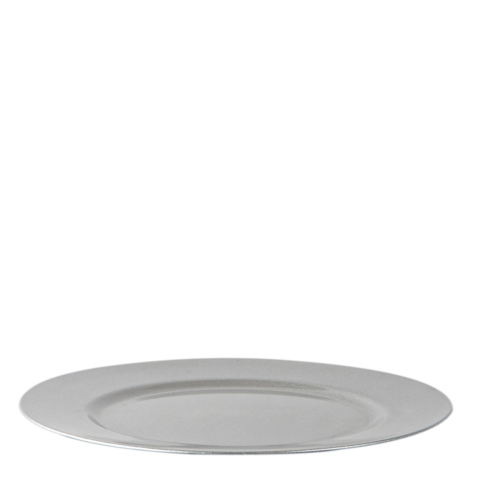 image 1 of Argon Tableware Metallic Charger Plates - 33cm - Silver - Pack of 6 | Silver | Silver