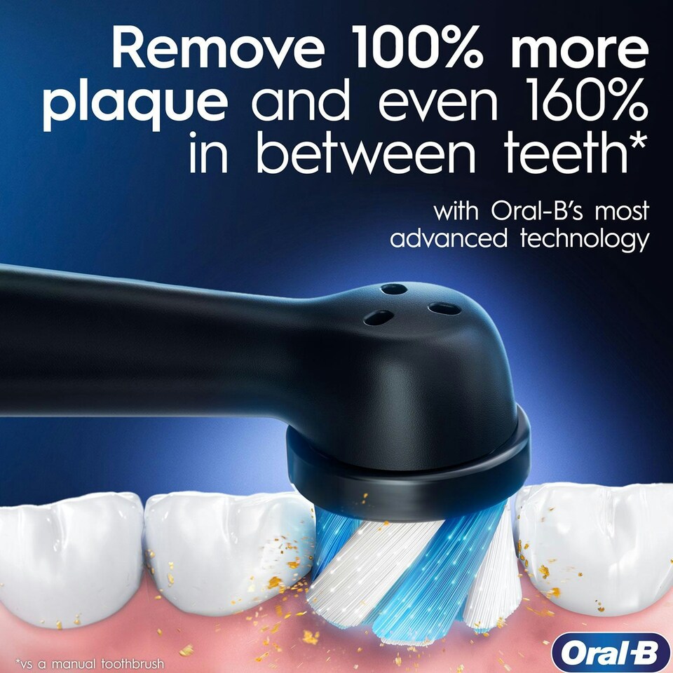image 1 of Oral-B iO4 Electric Rechargeable Toothbrush with 4 Modes & UK 2 Pin Plug, Black