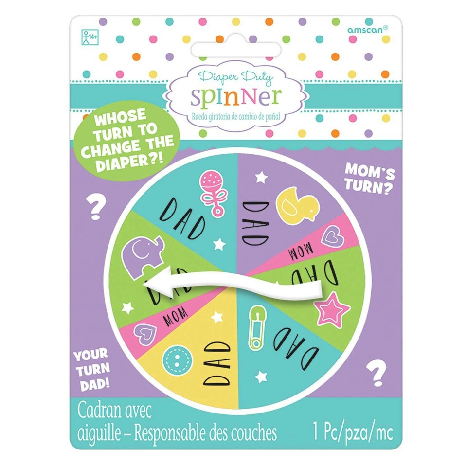 Amscan Diaper Duty Baby Shower Spinner - Multicoloured - One Size