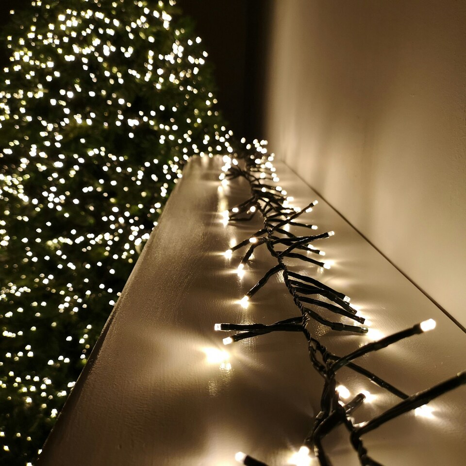 image 1 of 480 LED 6.2m Premier Clusterbrights Indoor Outdoor Multifunction Mains Operated Christmas Cluster Lights with Timer in Warm White