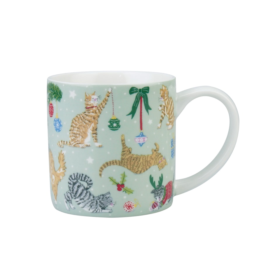 image 1 of Ulster Weavers Christmas Cats Mug - New Bone China Seafoam