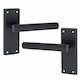 image 3 of Golden Grace 5 Pairs Victorian Straight T-Bar Door Handles Latch in Matt Black Finish - 120mm x 40mm Backplate Black