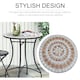 image 4 of Outsunny Mosaic Table Round Ceramic Bistro Garden Furniture Side Bar Table Patio