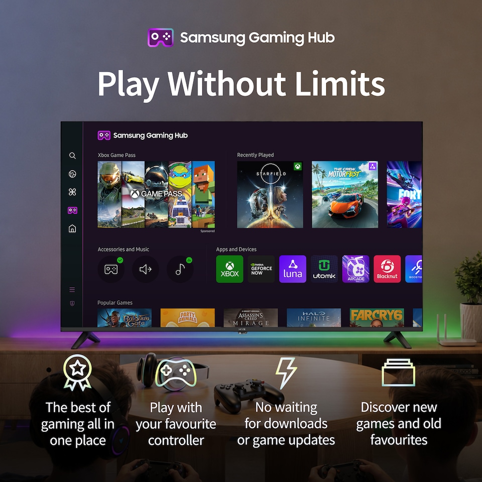image 1 of HYE 50" Inch 2K QLED Tizen OS WiFi Frameless Smart TV - 50QLEDS1008