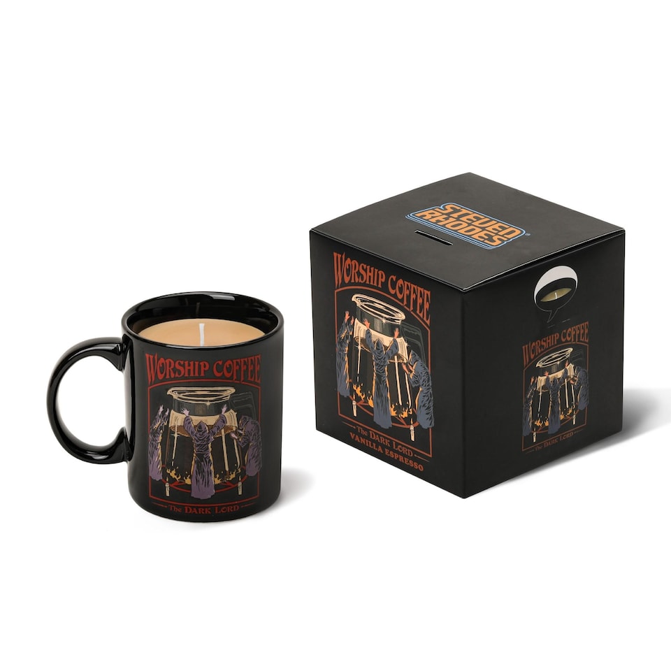 image 1 of Worship Coffee Black Scented Mug Candle - Vanilla Espresso