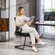 image 2 of HOMCOM Meeting Office Chair, Mesh Reception Chair with Sled Base, Black Black