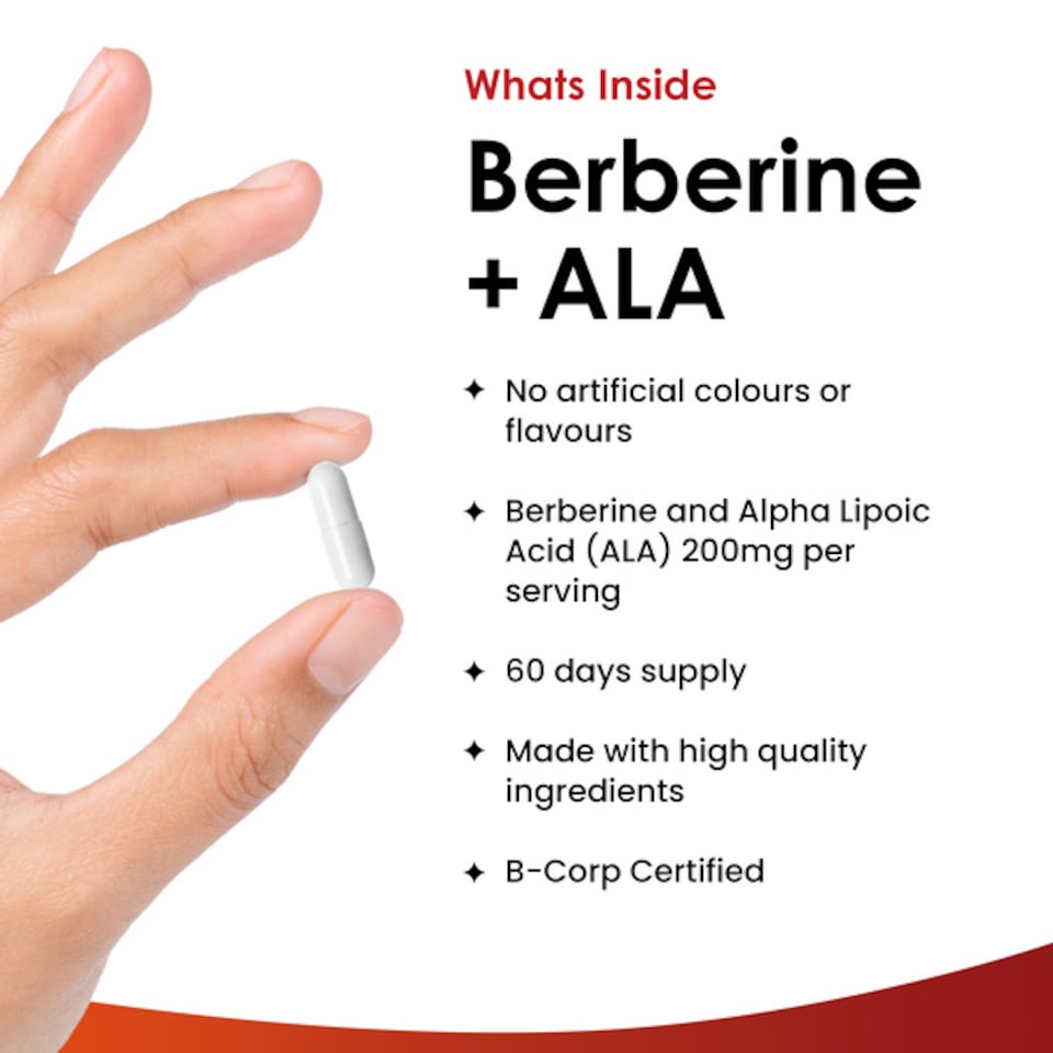 image 1 of New Leaf Berberine & ALA Capsules - 120 Vegan Capsules With Green Tea Extract