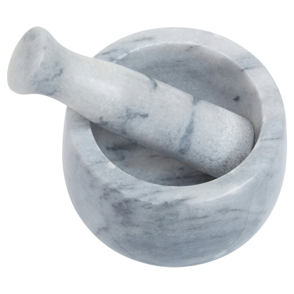 image 1 of Interiors By Premier Grey Marble Mortar and Pestle, Durable 250ml Marble Grinder for Kitchen, Non-Porous Handcrafted