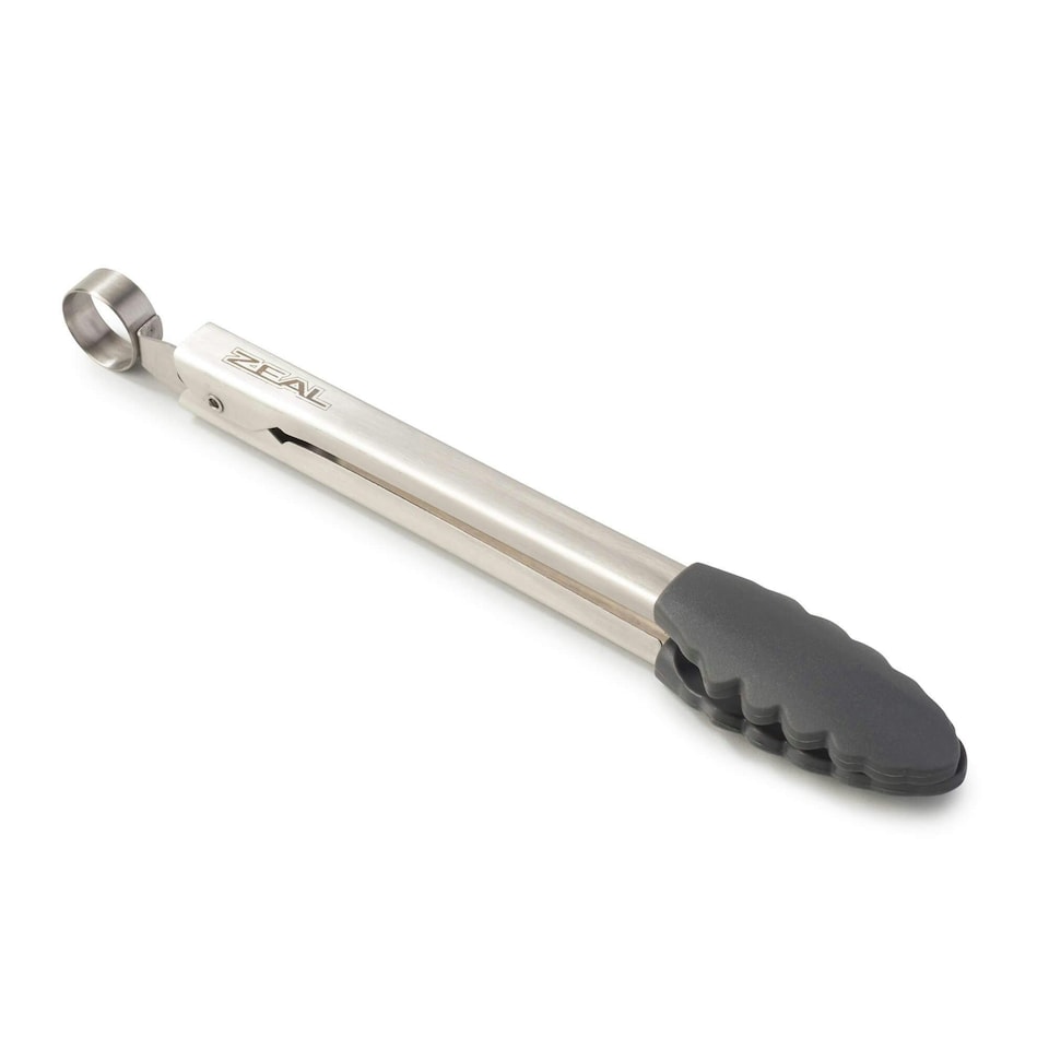image 1 of Zeal Silicone Mini Tongs, 20cm, Dark Grey