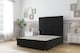 image 1 of Sloomy California Black Plush Divan Bed Base No Drawers With 54 Inch Floor Standing Headboard & 12 Inch Matching Footboard | Black | Black | Single | 1