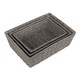 image 2 of Set of 3 Grey Paper Rope Serving Tray Brown | Brown