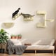 image 7 of PawHut Wall Mounted Cat Tree 4PC Kitten Activity Centre with Sisal, Beige