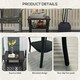 image 6 of Outsunny PE Rattan Coffee Table, Two-tier Side Table with Glass Top, Black | Black | Black | 50L x 50w X 45H cm