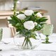 image 1 of White Peonies in Globe Vase