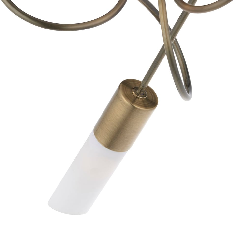 image 1 of Patras Antique Brass 3 Light Semi Flush Ceiling Light