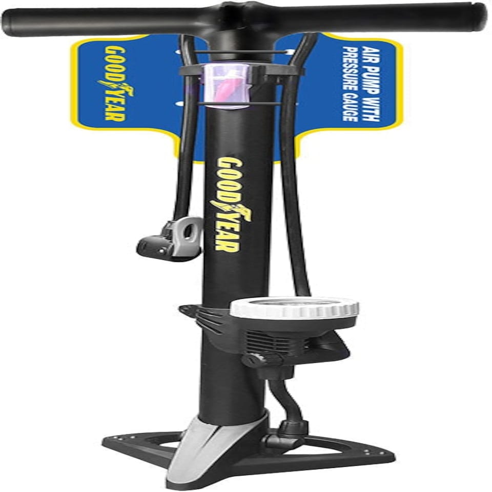 image 1 of Goodyear Bicycle Stand Floor Pump with Pressure Gauge For Bike Cycle Inflatables