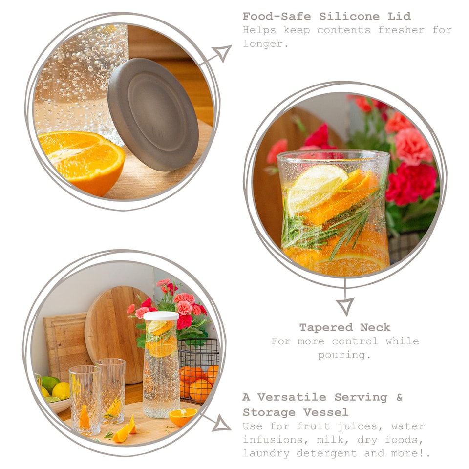 image 1 of LAV Vera Glass Carafe - 1.2L - Grey Lid