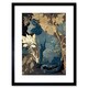 image 1 of Russian Blue Cat Lover Gift Autumn Plants Floral 9x7" Black Framed Wall Art Print