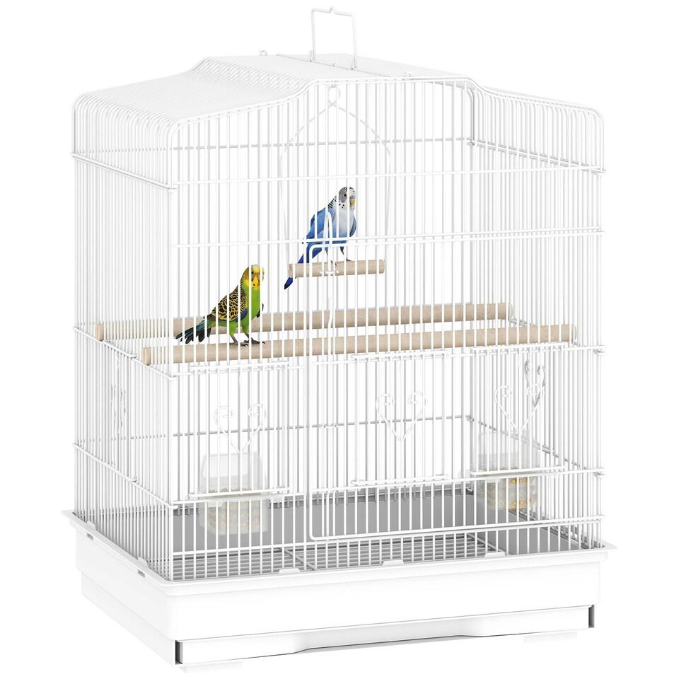 image 1 of PawHut 59cm Large Bird Cage with Perches, Food Bowls, Swing