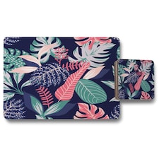 Tropical Plant Leaves (Placemat & Coaster Set)