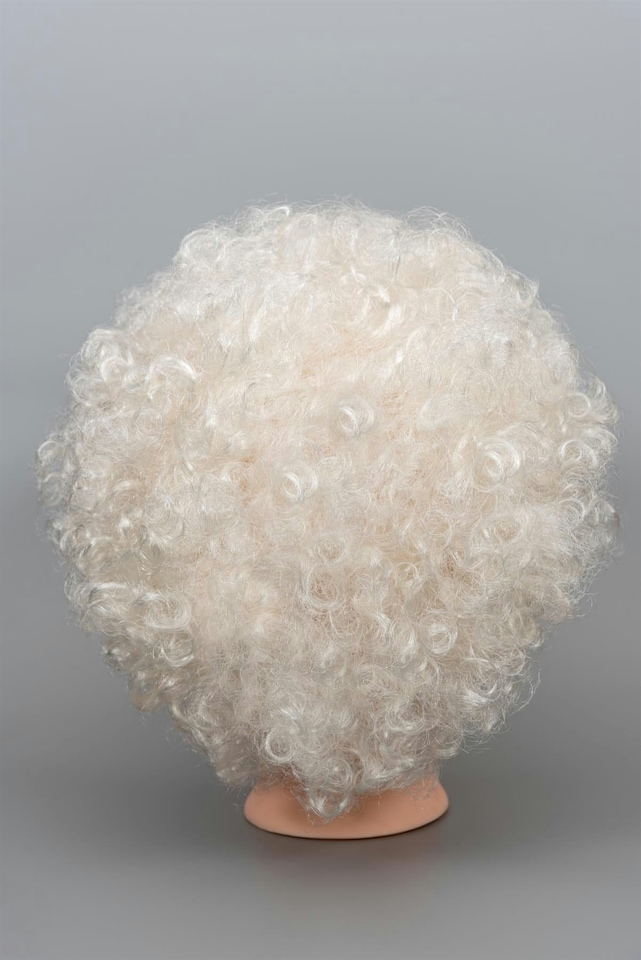 image 1 of White Afro Curly Wig | Multi