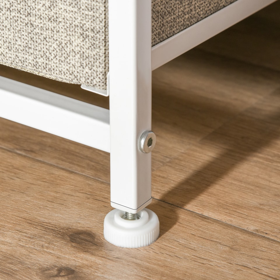 image 1 of HOMCOM Chest of Drawers with 7 Drawers, Fabric Drawers with Large Storage Space, Drawers Dresser with Metal Frame, Adjustable Feet for Bedroom Living Room, Light Grey