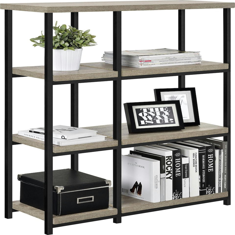 image 1 of Elmwood Bookcase Distressed Grey Oak 9650096PCOMUK Grey | Distressed Grey Oak