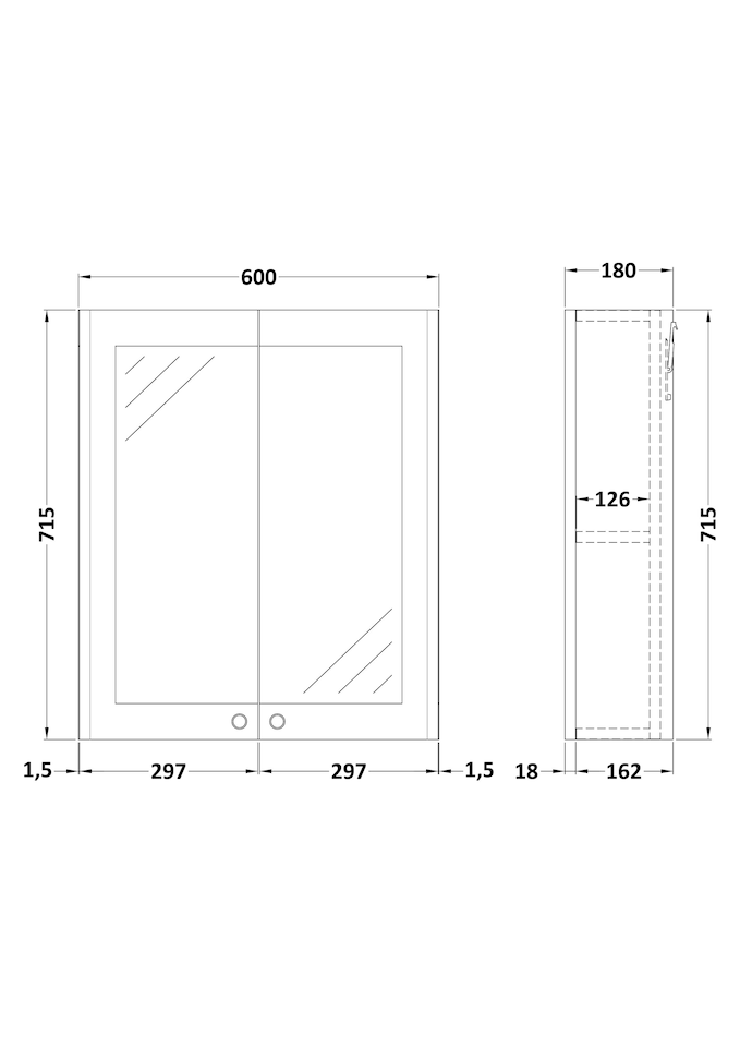 image 1 of Balterley Classic Traditional Bathroom Wall Hung 2-Door Mirror Cabinet | White | Satin White | 1