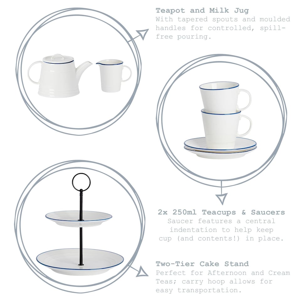image 1 of Nicola Spring 9 Piece White Farmhouse Afternoon Tea Set