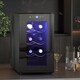 image 2 of HOMCOM Mini Table Top Wine Fridge, 8 Bottle, 17L, 8-18℃, 26.5cm Quiet Under Counter Wine Cooler Fridge with Glass Door, LED Light, Digital Touch Screen, Temperature Control