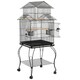 image 1 of Yaheetech 140 cm Tall Triple Roof Rolling Bird Cage with Detachable Stand Black