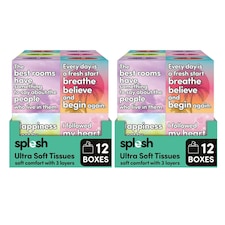 Splesh 3-Ply Facial Tissues Ultra Soft 24 Cube Boxes (1344 Total) Bulk Pack