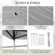 image 6 of Outsunny Pop Up Gazebo Height Adjustable Canopy Tent w/ Carrying Bag, Dark Grey | Grey | Dark Grey