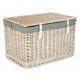 image 7 of 60cm White Wash Chest Wicker Picnic Basket with Cotton Lining Grey | Grey | One Size