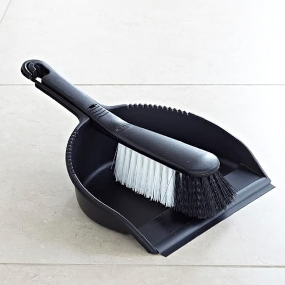 image 1 of Addis Dustpan and Stiff Brush Set, Black N/A