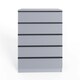 image 5 of FWStyle Lania Ripple Ridged 5 Drawer Chest Of Drawers Matt Grey